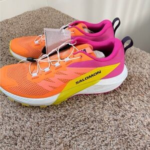 Salomon Women's Vibrant Orange and Pink Athletic Shoes